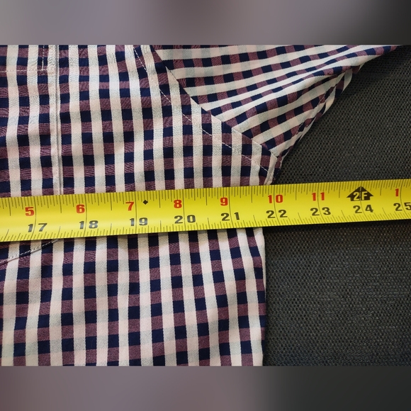 Johnston & Murphy Men's Purple White Plaid Button down Shirt Size M - Picture 4 of 11